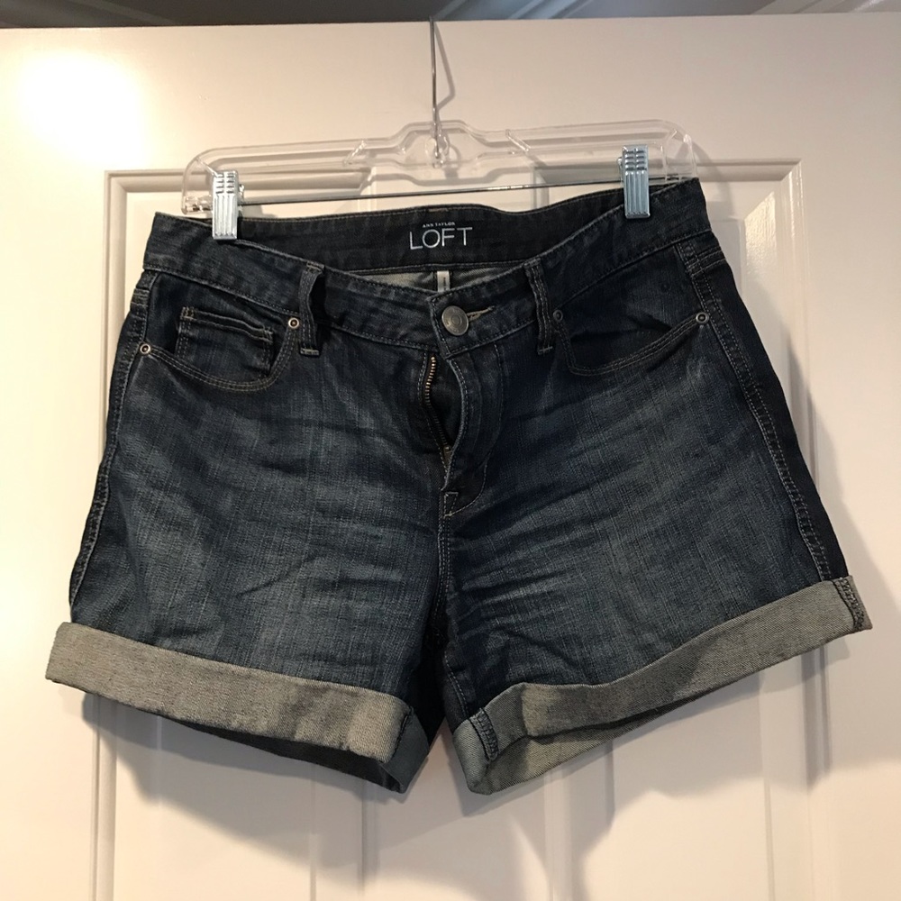 LOFT dark denim shorts